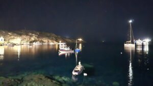 the bay of Faros at night
